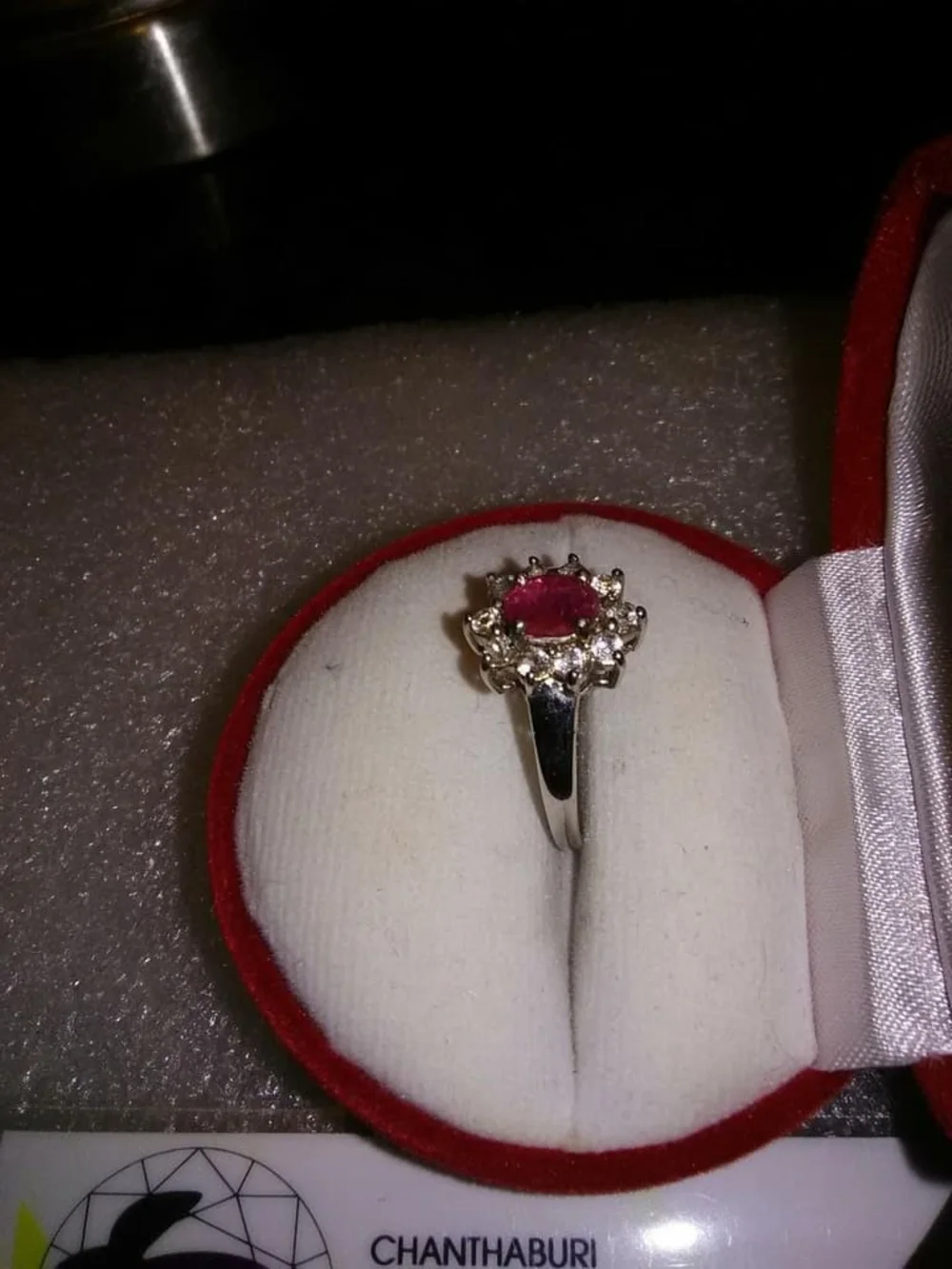 Sterling Silver Ruby & White Topaz Ring elegant silver
